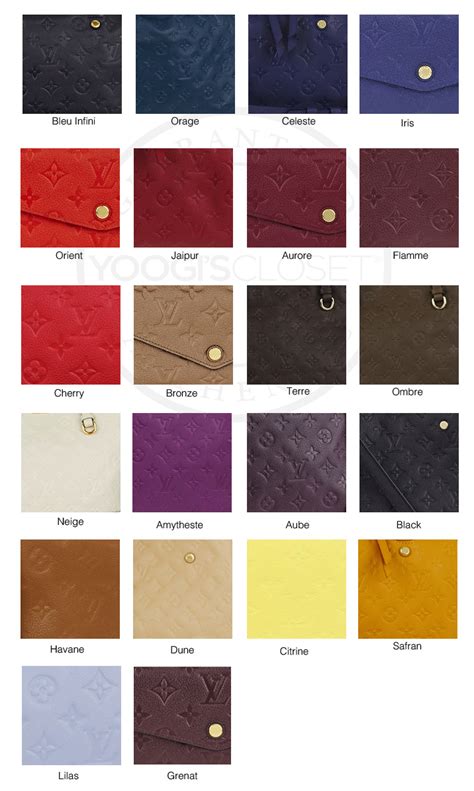 code couleur louis vuitton|Louis Vuitton color chart.